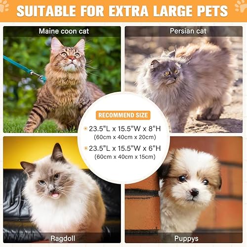 Miniatura 6 de LIHONG Caja de arena de acero inoxidable para gatos, caja de arena de metal extra grande para gatos grandes, gatitos, conejos, sin olor,