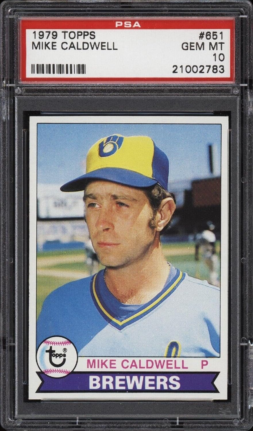 1979 Topps #651 Mike Caldwell - Brewers - PSA 10 - *2783 - Pop 6 - Baseball Card - Slabbed Baseball Cards