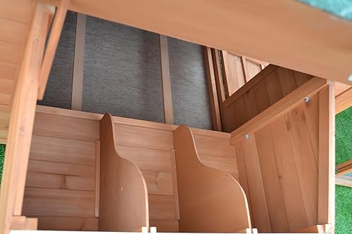 Miniatura 5 de Deluxe Gallinero de madera grande para gallinas, 6-10 pollos con 6 cajas de anidado