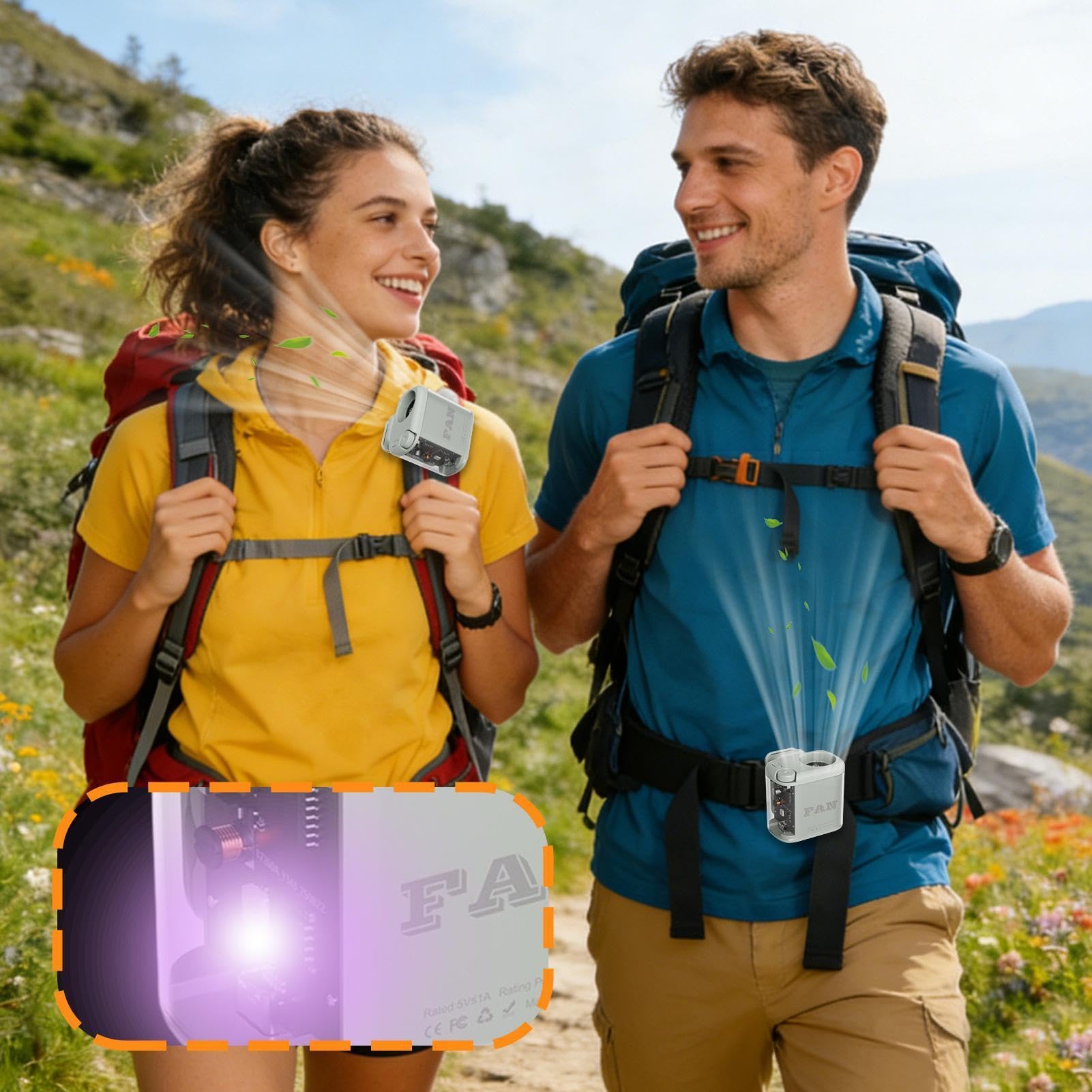 Ventilatore a Clip Portatile Display Digitale Mini Raffreddamento | Ventilatore da Cintura Personale Raffreddamento da Scrivania Per Casa Esterno Viaggi Campeggio Escursioni Spiaggia Vacanze
