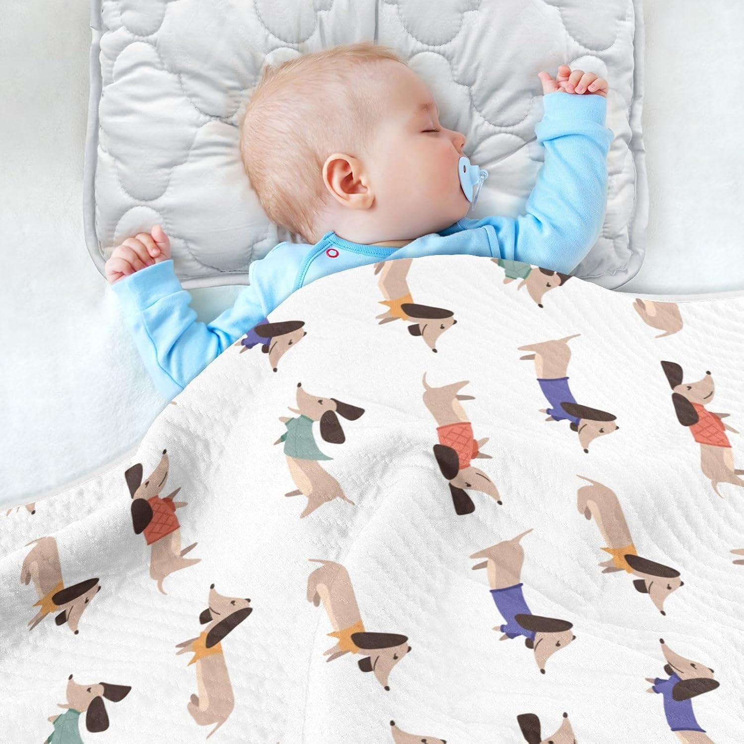 Swaddle Blanket for Cute Dog Dachshund Baby Receiving Blanket Muslin Baby Swaddles Soft Cotton Breathable Nursery Blankets for Unisex Boys and Girls 30x40 Inch