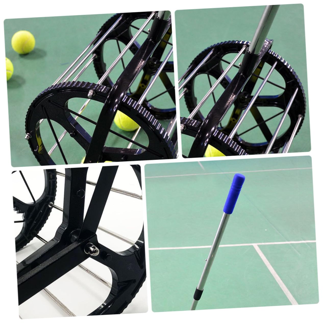 TOYANDONA Raccoglipalline da Tennis Regolabile, capacità 55 Palline | Allenamento e Tornei Competitivi, Portatile e Leggero, Accessorio Autoportante