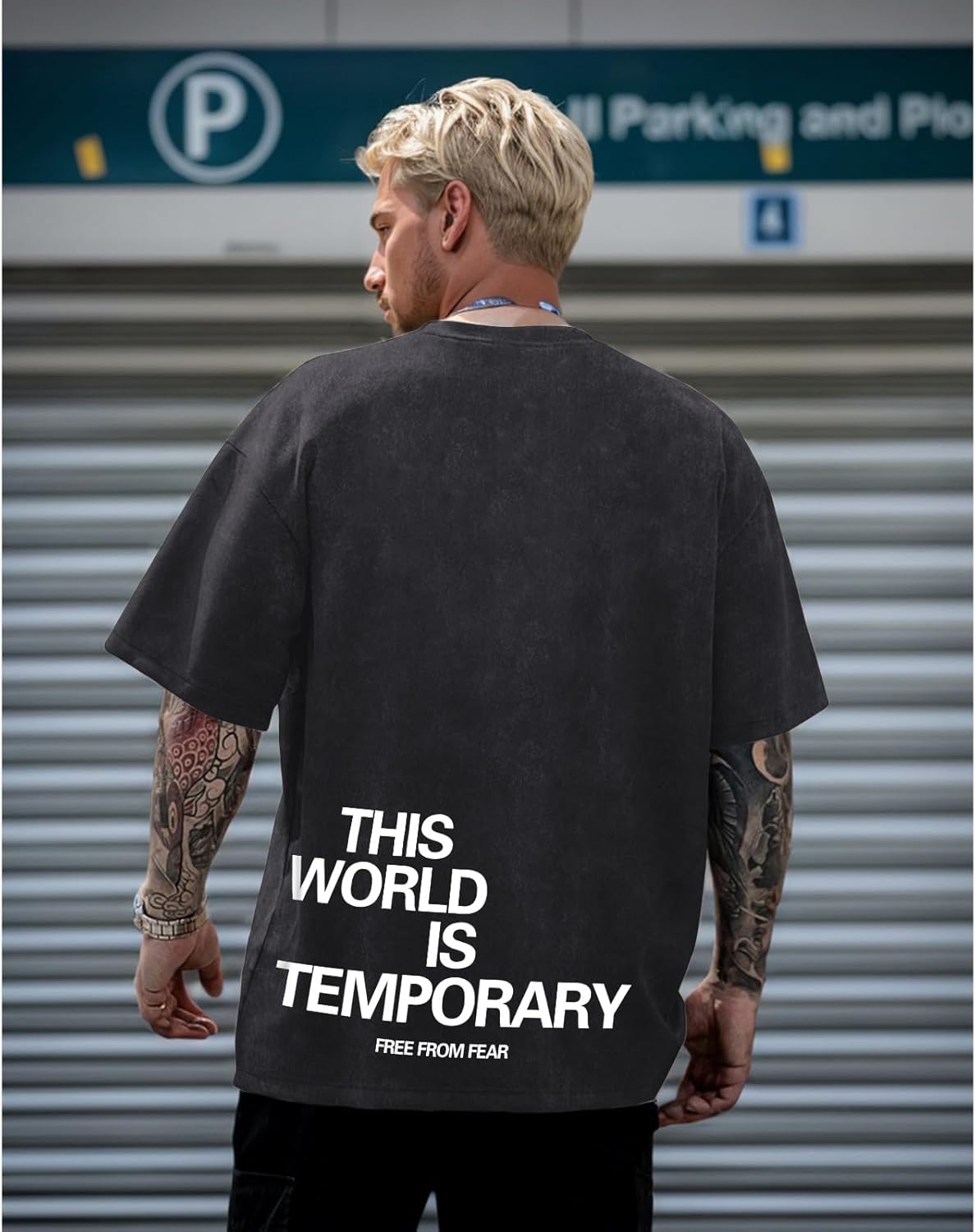 Christian Bible Verse Shirts for Men Jesus Faith God Religious Tshirt Vintage Oversized Graphic Acid Wash Tees Tops - Image 4