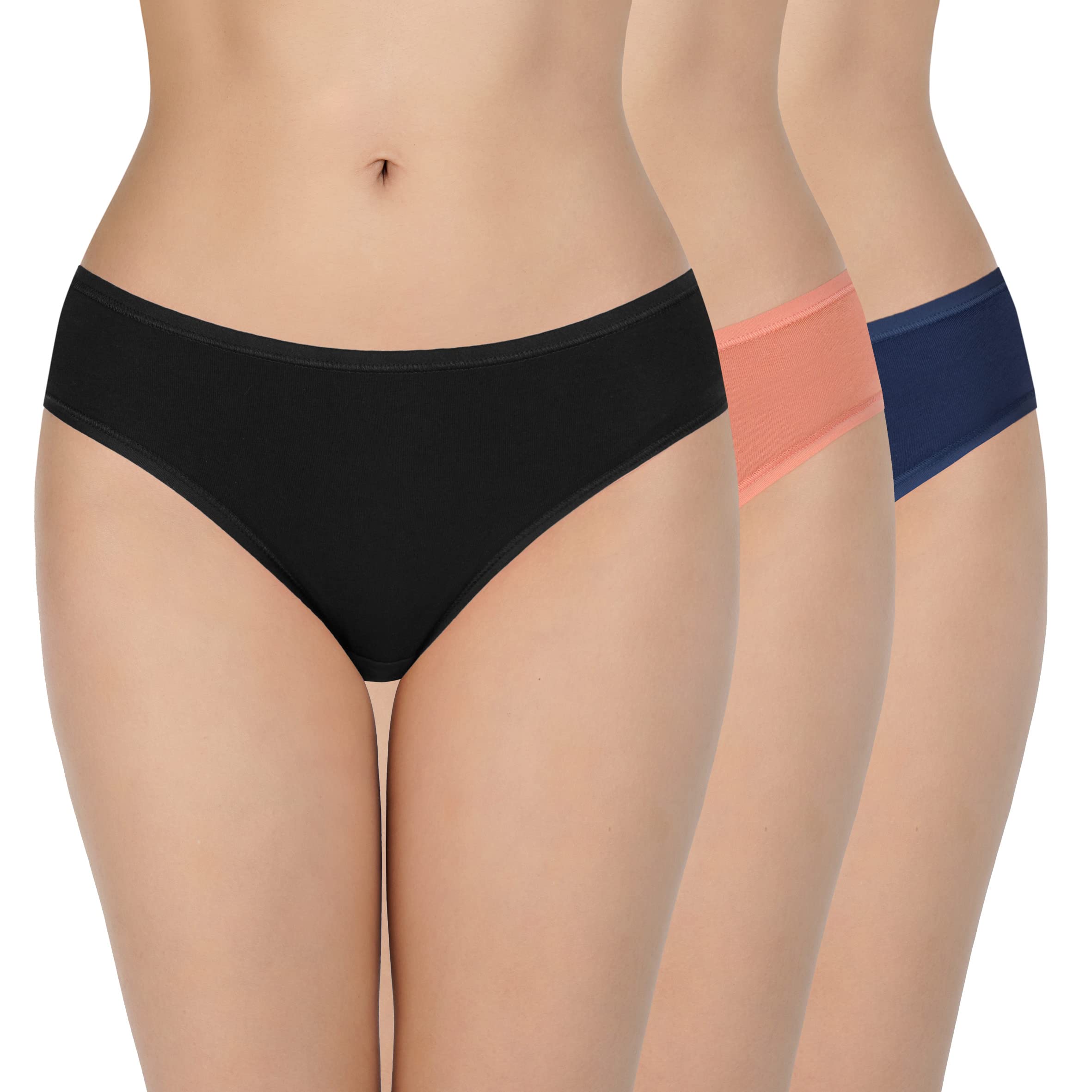 Solid Low Rise Cotton Bikini Panty Pack(Pack of 3)-image-16