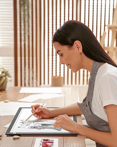 Miniatura 5 de Tablero de luz A3 para pintura de diamantes, almohadilla de luz de batería recargable, caja de luz magnética para rastreo, tablero de copia