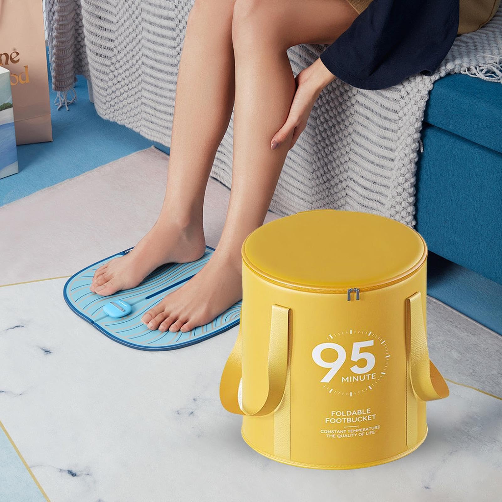 Bañera De Remojo Para Pies - Tina Plegable Para Remojar Pies,Con Base Antideslizante Y Cubo Impermeable Para Higiene Pedicular Y Ducha Doméstica