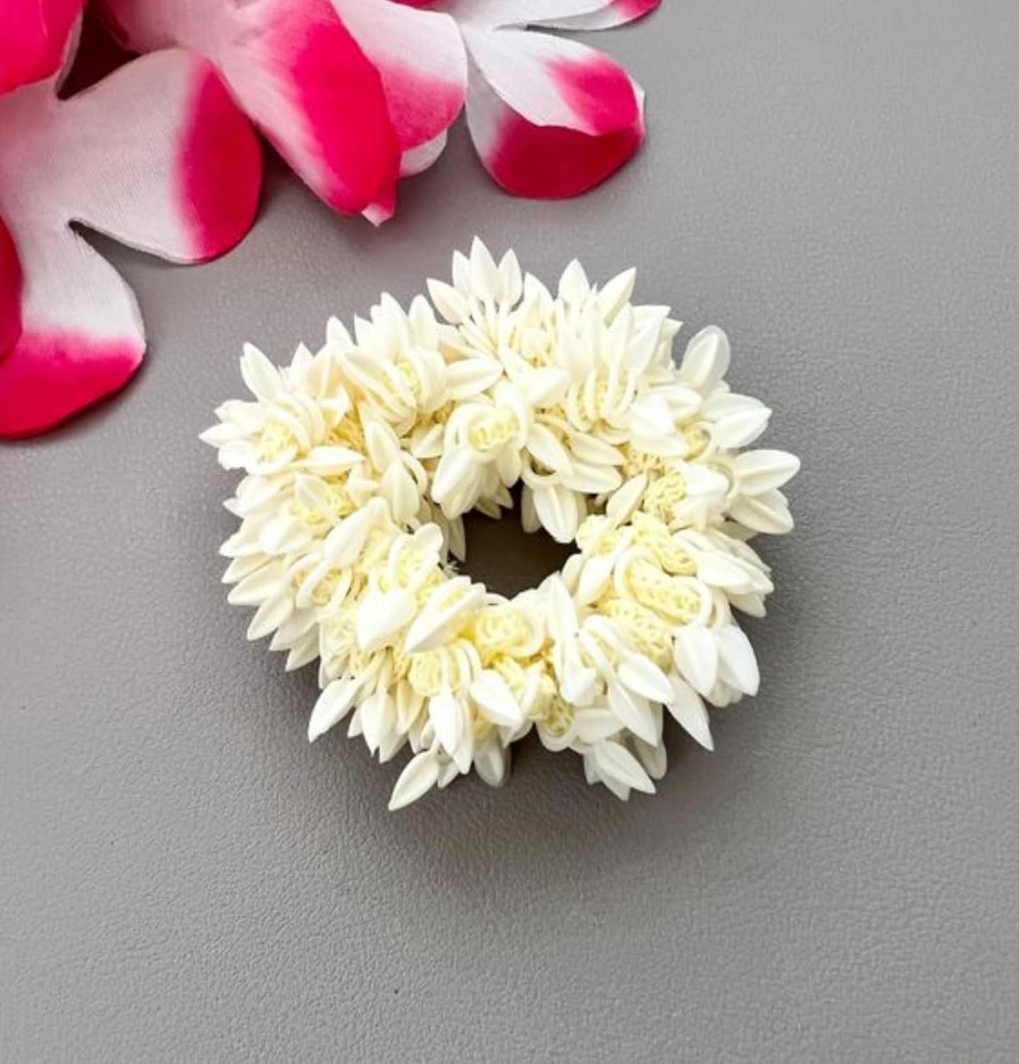 Generic S,S Store Mogra White Gajra Hair Accessories Gajra Rubber Band for Women (Pack of 1)(White) - Image 2
