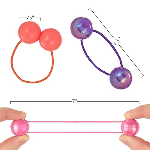 Miniatura 3 de Expressions 16 lazos elásticos grandes para el cabello con bolas, bandas elásticas de colores brillantes para niñas, accesorios para el cabello de