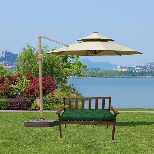 Miniatura 10 de Cojín de banco impermeable para interiores y exteriores, cojín antideslizante para silla oscilante, cojín grueso de 2.2 pulgadas para muebles de