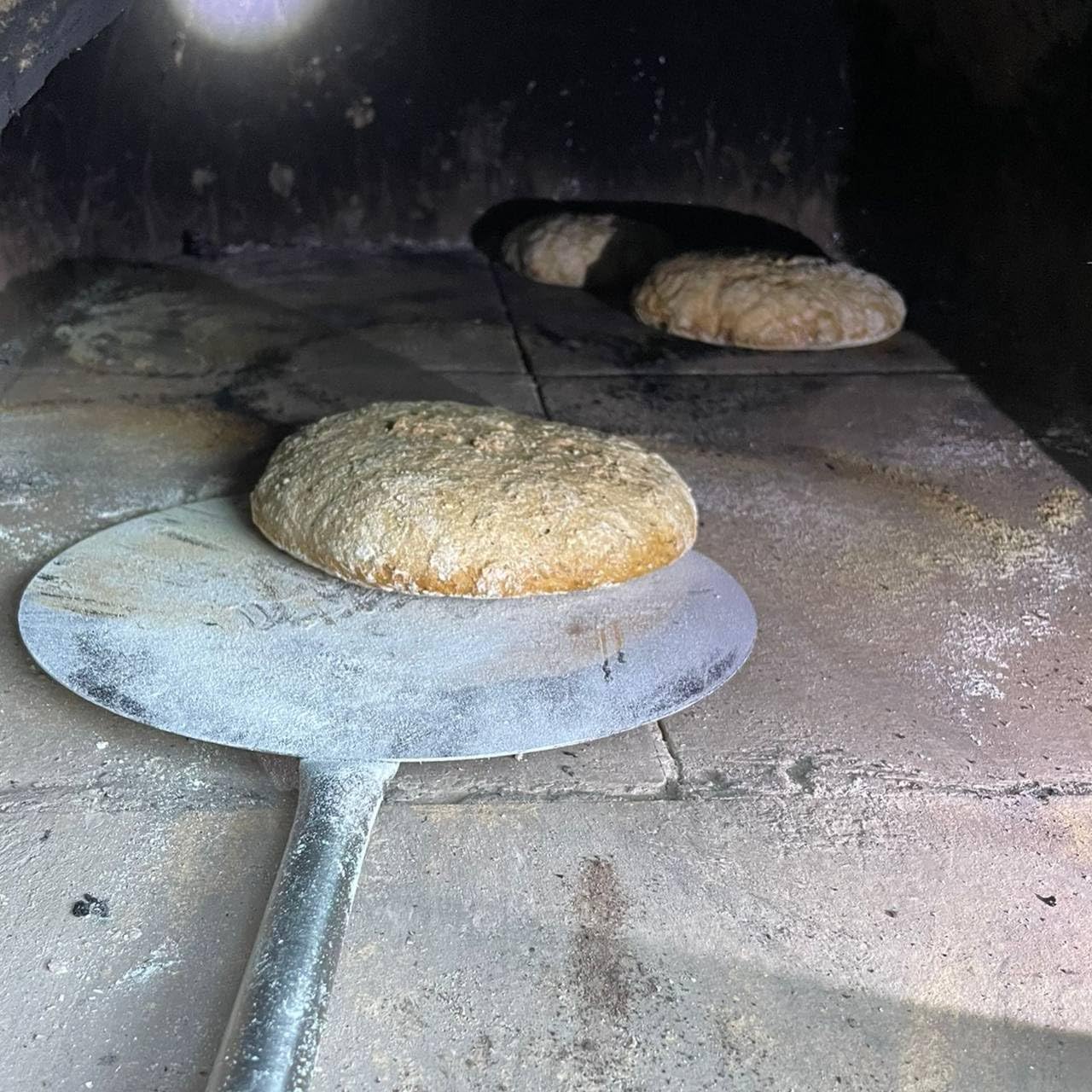GIEMME Pala de Horno con Cabeza de Ø 22 cm - Para Dar la Vuelta y Sacar la Pizza del Horno - Acero Inoxidable (Mango 115 cm) | Plato redondo de 22 cm. Acero inoxidable AISI 430. Para hornos de 100/110 cm de profundidad.
