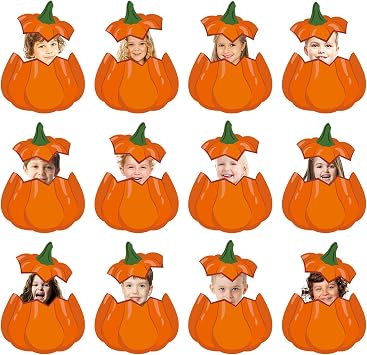 50 Sets Fall Pumpkin Cutouts Thanksgiving Bulletin Board Decor Autumn Pumpkin Paper Cut-Outs DIY Pumpkin Photo Craft for Classroom Home Party