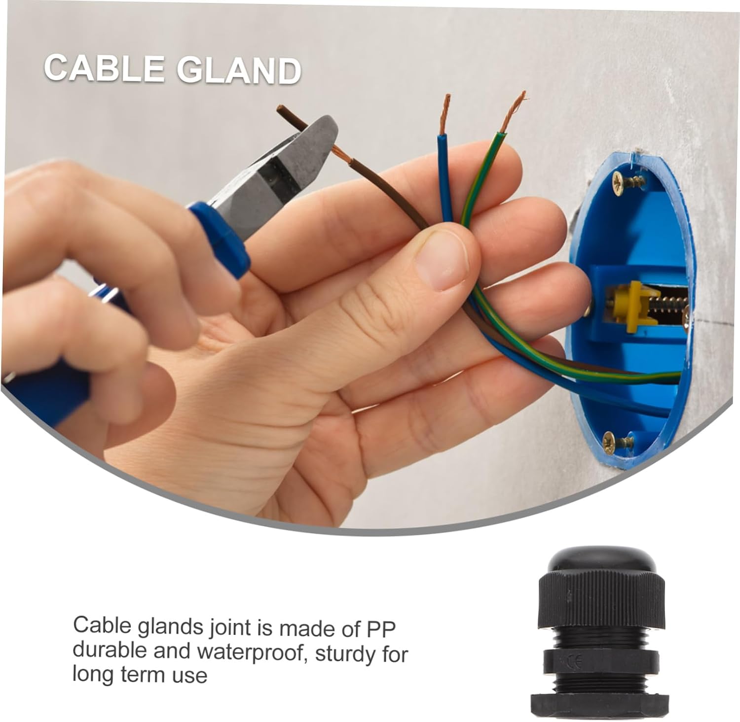 100pcs Waterproof Cable Glands Joint for Cable Strain Relief Black