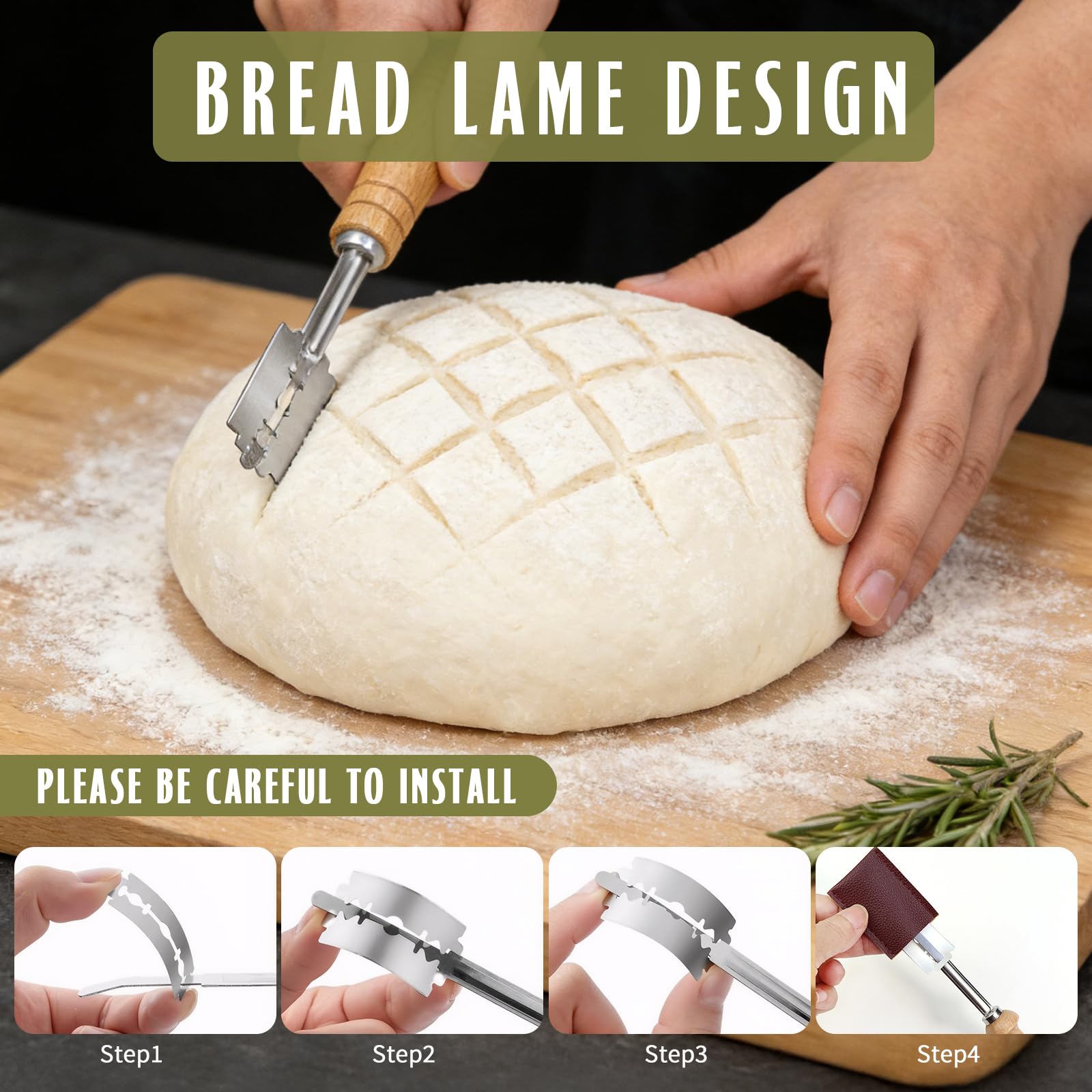 Banneton Bread Proofing Basket with 24oz Starter Jar -Round Cotton Rope Rising Basket with Bread Knife, Dough Scraper, Cloth & Liners - Complete Gift Kit for Sourdough and Artisan Bread Making