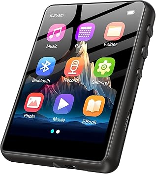 MP3 Player, Bluetooth 5.4 Music Player, HiFi Sound Digital Music, Built-in HD Speaker, FM Radio, Voice Recorder, Earphones Included, 2.4 inch MP3 Player for Kids