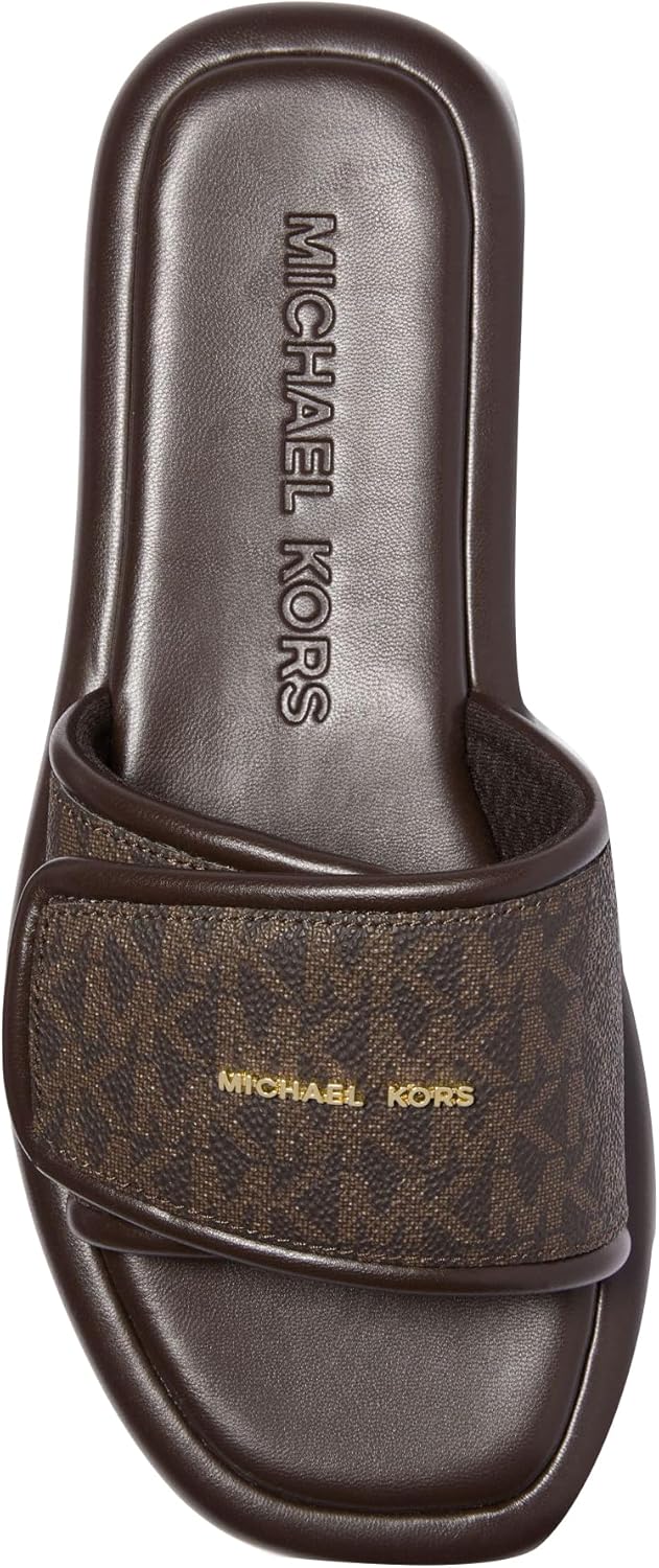小物 M.K Michael Kors Women's Suki Flat Slide, Union Wash, Numeric_5