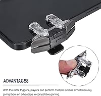 Vista 4 de MECCANIXITY Gaming Trigger Mobile Game Controller 1 Pair Six-Finger Linkage Fire Key Burst Shooter Type-C for 4.7-6.5 Inch Cell Phone with 18.5cm