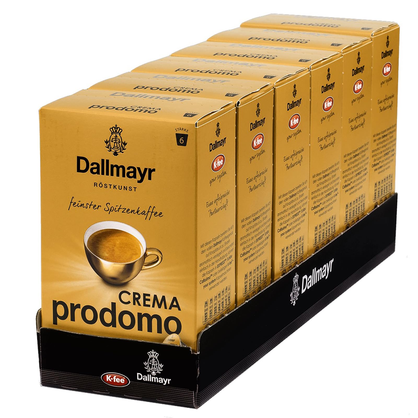 Dallmayr CREMA prodomo, kompatibel mit K-fee, ALDI EXPRESSI*& Tchibo Cafissimo*, feinster Spitzen-Kaffee, 96 Kaffeekapseln