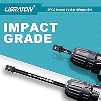 Vista 5 de Libraton Juego de adaptadores de enchufe de grado de impacto, 3 "6" 12", adaptador de enchufe de taladro, adaptador de enchufe de enchufe, extensión