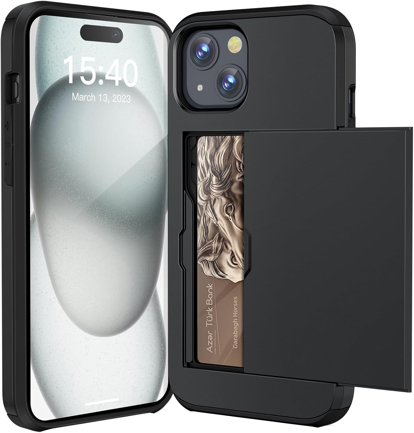 ACOCOBUY Case for iPhone 15 Case Shockproof Wallet Case for iPhone 15 Case with Card Holder