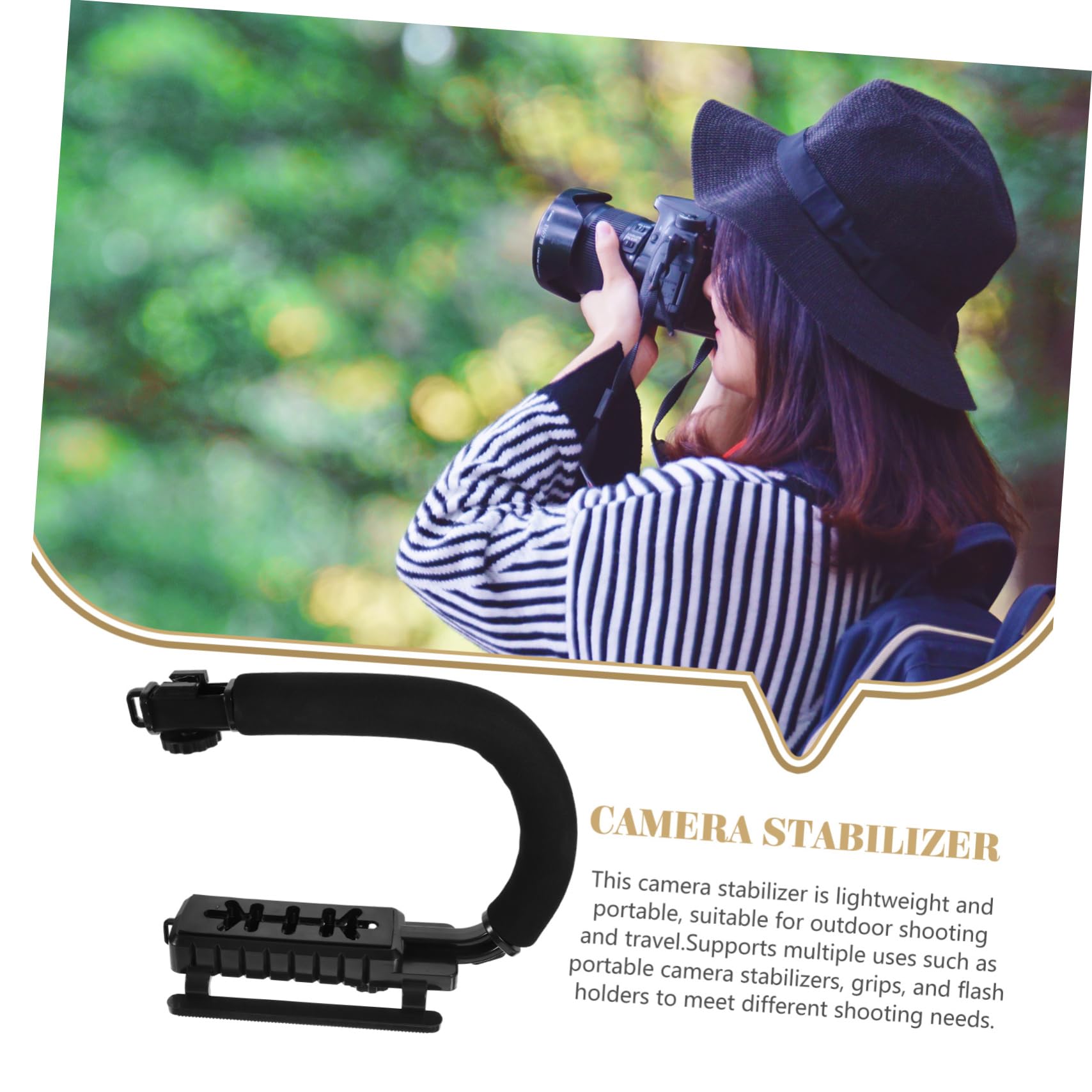 Stabilizzatore Camera Portatile U a Mano per Dslr Nero