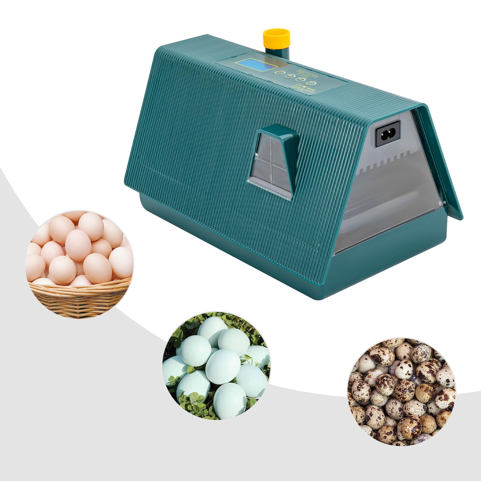 Incubatrice automatica per uova, 10 uova, completamente automatica, con rotazione automatica e schermo LCD, controllo della temperatura, per polli, anatre, oche e piccioni