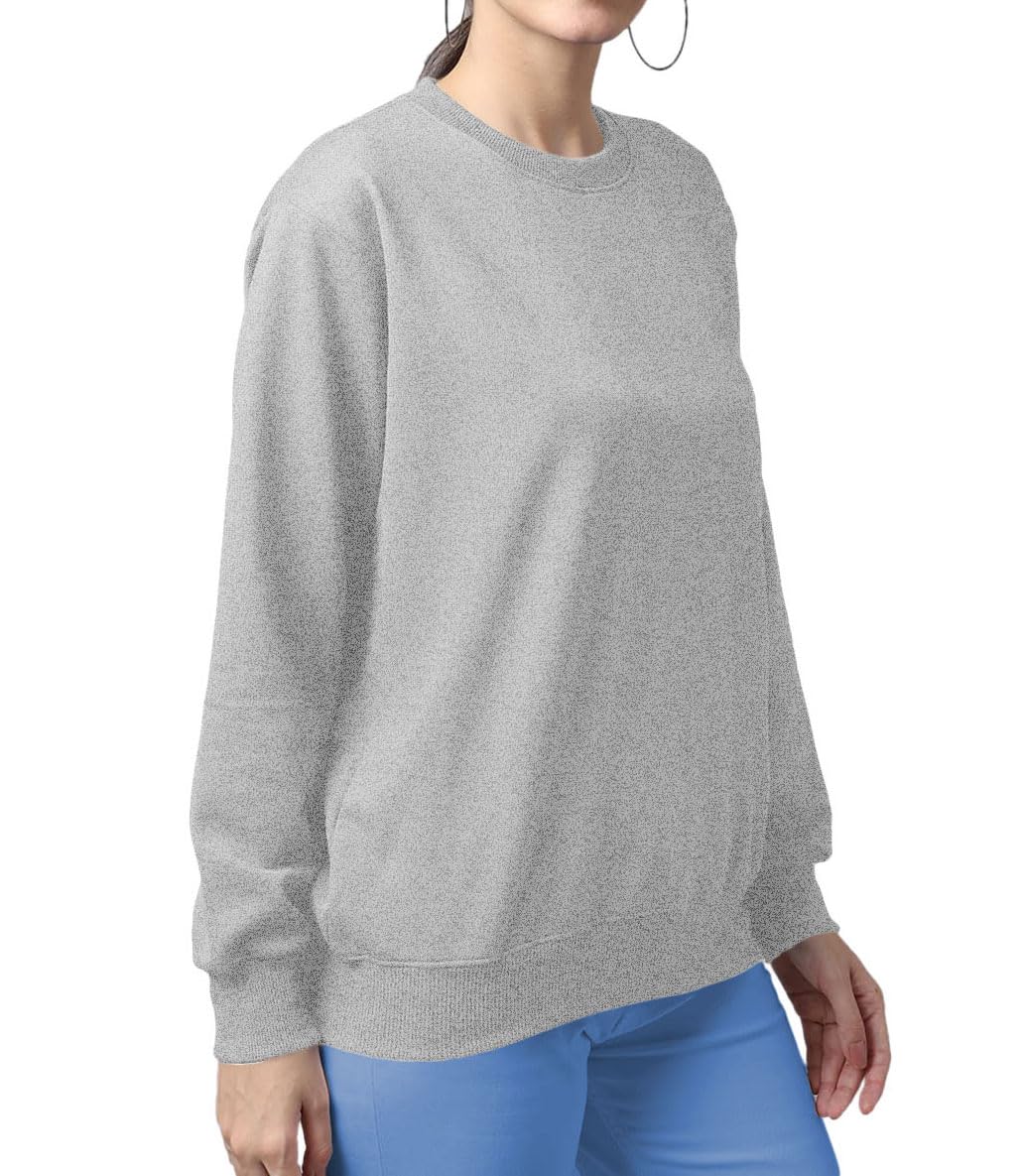 Women's Cotton Round Neck Regular Fit Full Sleeve Winterwear Sweat Shirt for Women L319 7800 (34_Grey)-picture-19