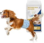 Couches de chien mâle avec indicateur de mouillé, bande de ventre jetable pour les couches de mâle chiot, enveloppes de chien pour l'entraînement de chiot, Incontinence, S, 26 Nombre