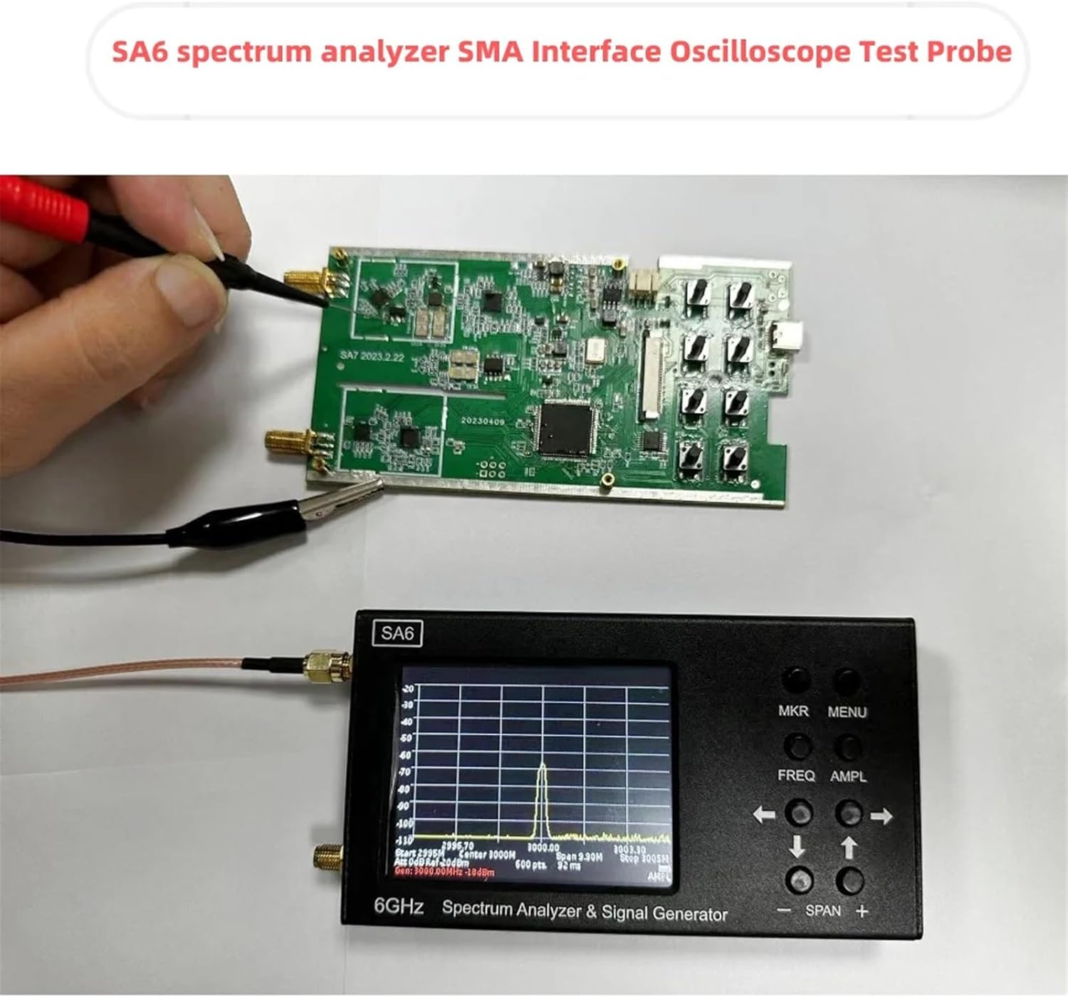 SA6 Spectrum Analyzer SMA Interface Oscilloscope Test Probe Test Lead Cable Wire Pen Electronic Circuit RF Spectrum Analyzer