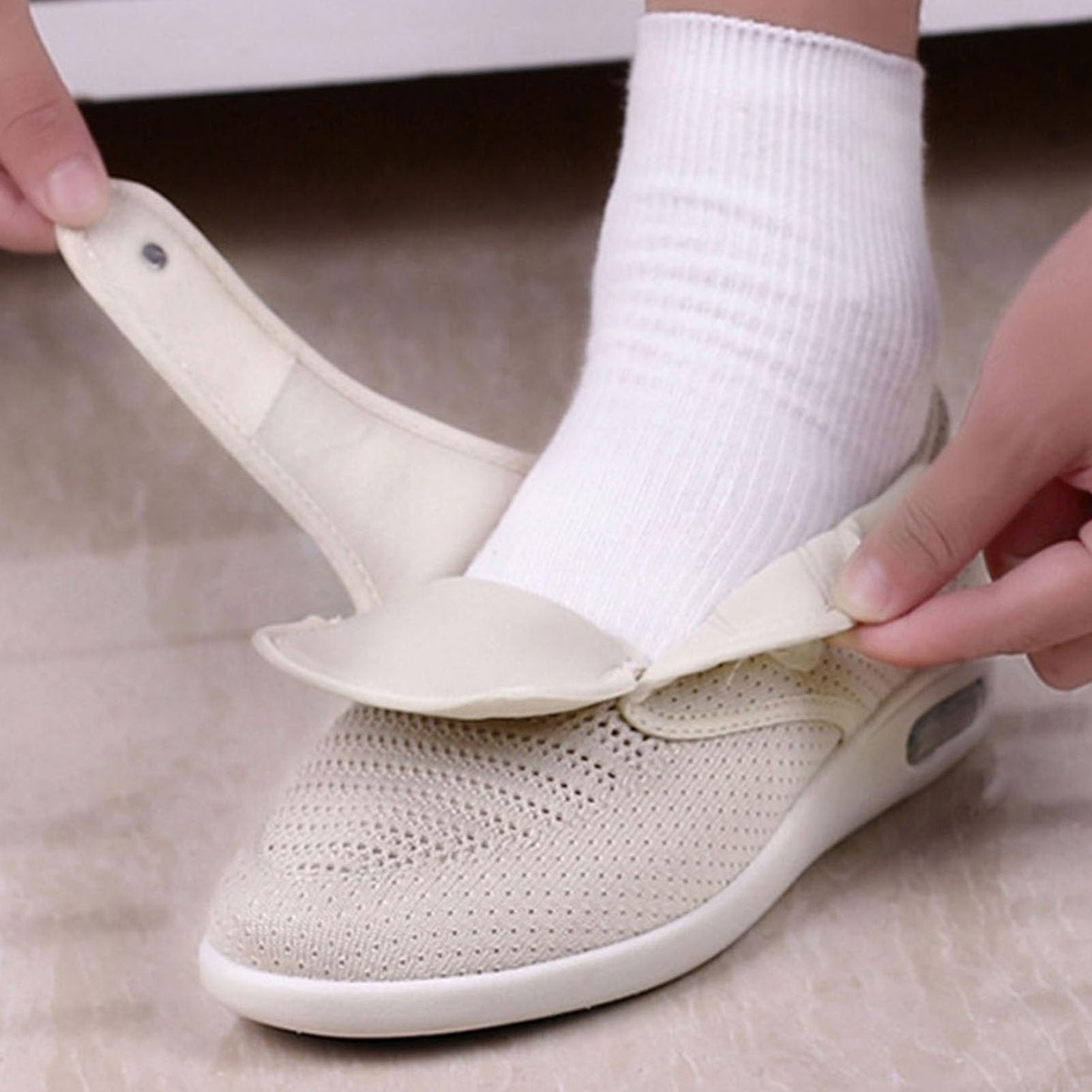 Damskie Bardzo Szeroki Buty z Obrzękiem Cukrzycowym,Wygodny Regulowane Zamknięcie Kapcie dla Diabetyków Męskie,Lekki Oddychający Haluksy Cukrzycowy Buty dla Osób Starszych
