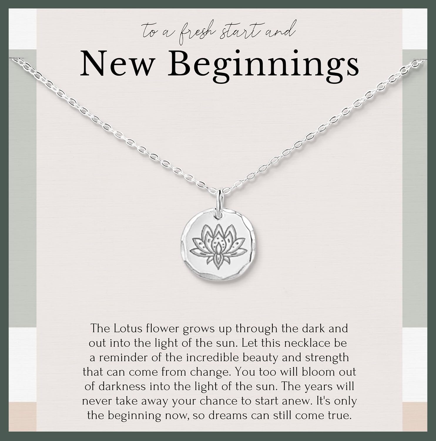 HOPE LOVE SHINE New Beginnings Gift for Women – Recovery, Healing, New Beginnings Necklace, Jewelry 16+2″, 14k Gold Plated Sterling Silver