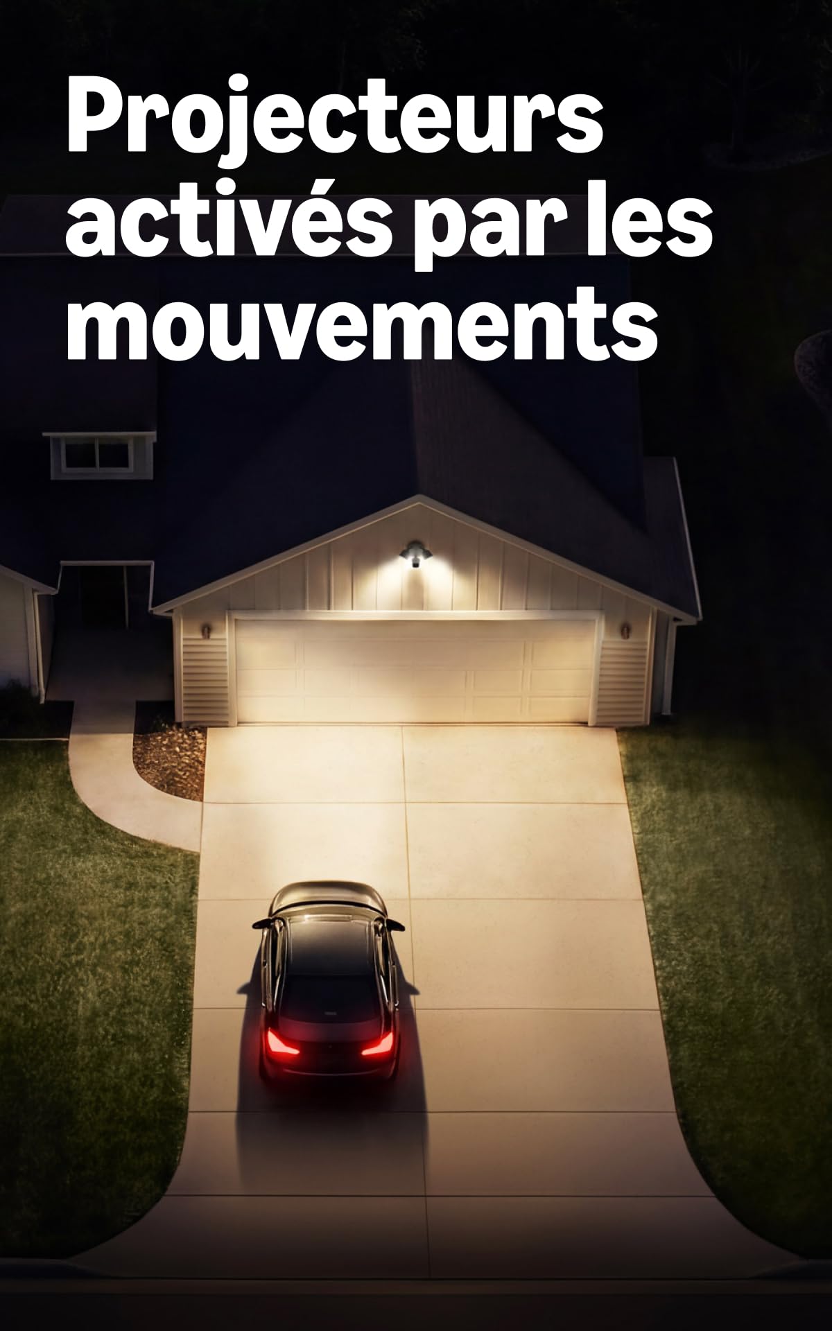 Ring Caméra Floodlight (Floodlight Cam), raccordée (nouvelle génération), Vidéo Retinal 2K grand-angle, Zoom amélioré x6, Projecteurs ultra-lumineux, Essai gratuit de 30 jours à l'abonnement Ring