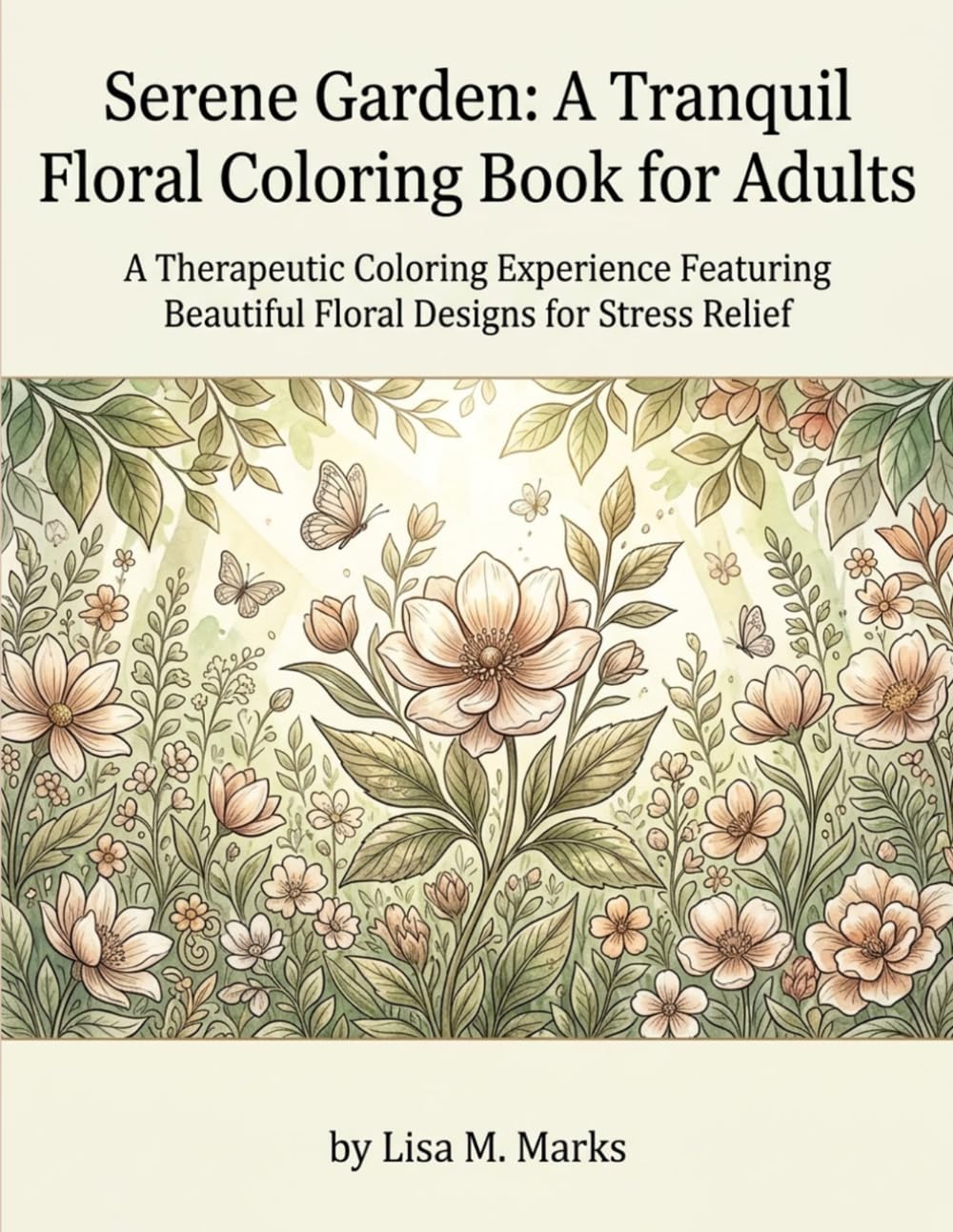 Serene Garden: A Tranquil Floral Coloring Book for Adults: Relax and Unwind with Intricate Nature Designs and Therapeutic Coloring