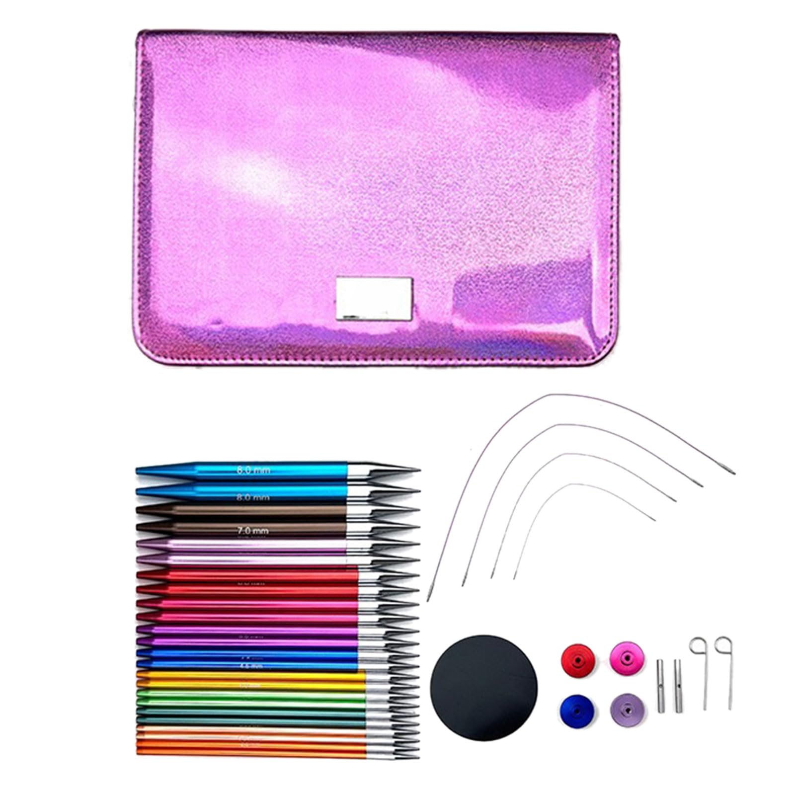 carotoe Circular Knitting Needle Set Size 3.0-8.0mm Circular Needle with Case & Accessories Interchangeable for Knitting Set with Case and Accessories