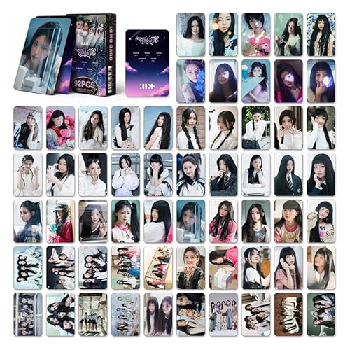 QKDEYTWTR 92 Pièces de Cartes Photo Illitcards 6 X 9 Cm Kcards Wonhee, Yunah, Minju, Moka, Iroha Cartes de Vœux Avec Boîte de Cartes Postales Pour Les Fans/Illit