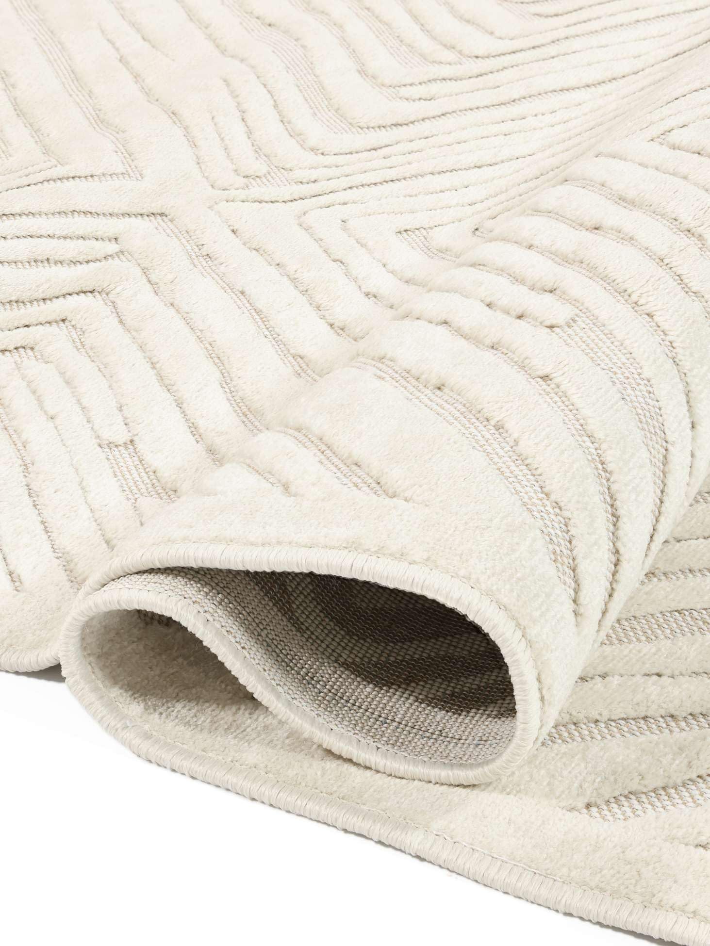 RugVista Tuscany Tapis Moderne, 240x340 Cm, Rectangulaire, Poil Moyen, Nettoyage à Sec, Salon, Salle De Séjour, Chambre, Salle à Manger, Blanc Crème