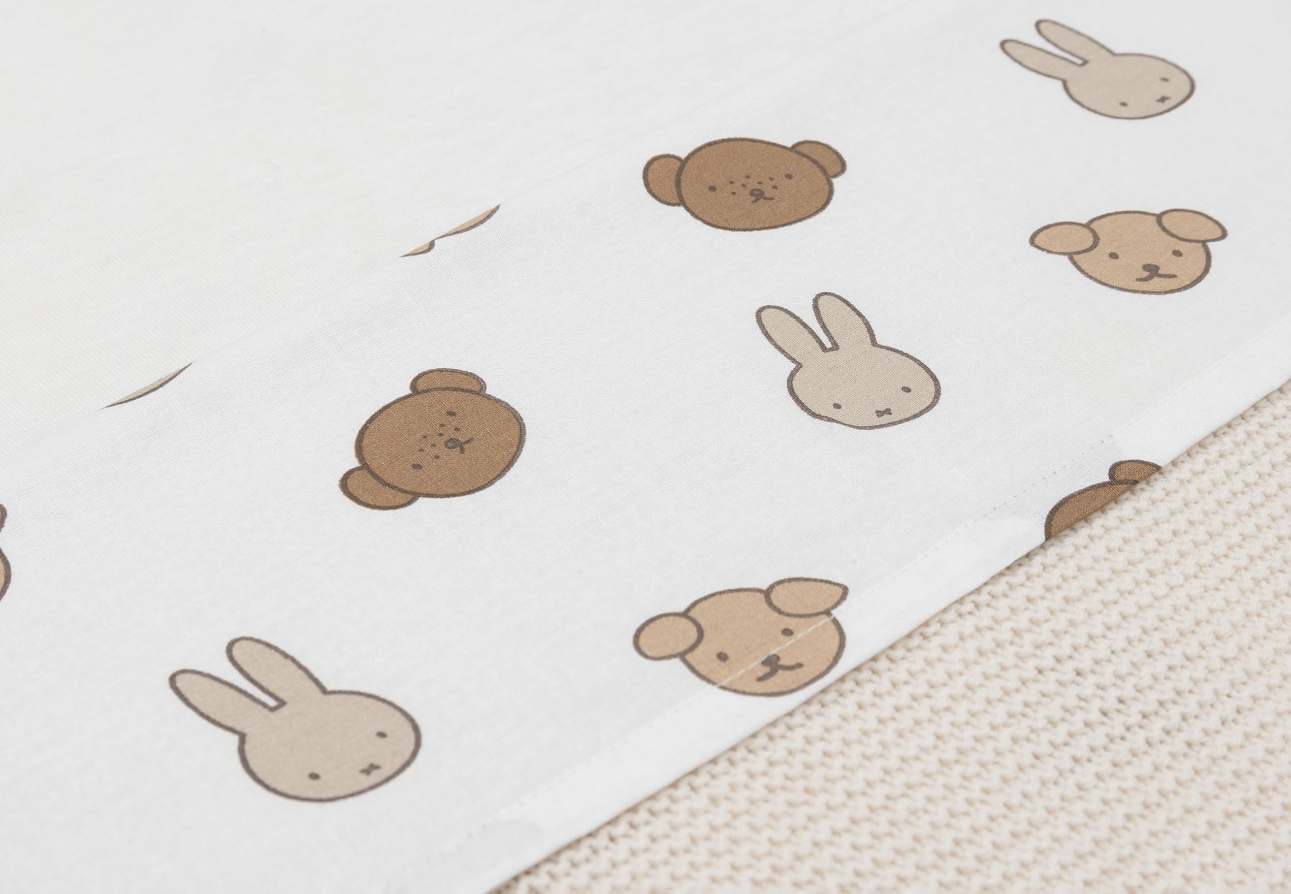 Jollein Crib Sheet - Miffy and Friends - 75x100cm - For Baby Cradle - 100% Cotton - Flat Sheet Without Elastic - OEKO-TEX Certified - Image 3