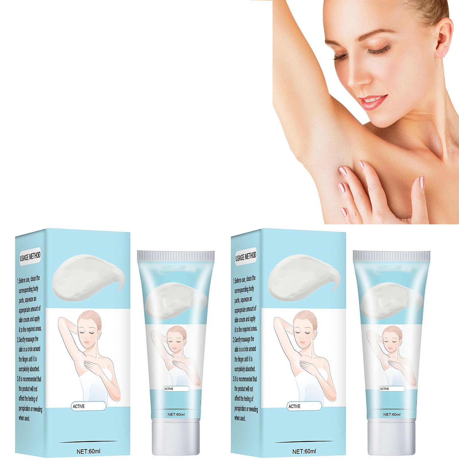 Underarm Cream, Brightening & Odor Removing Cream for Armpits, Elbows, Knees & Neck