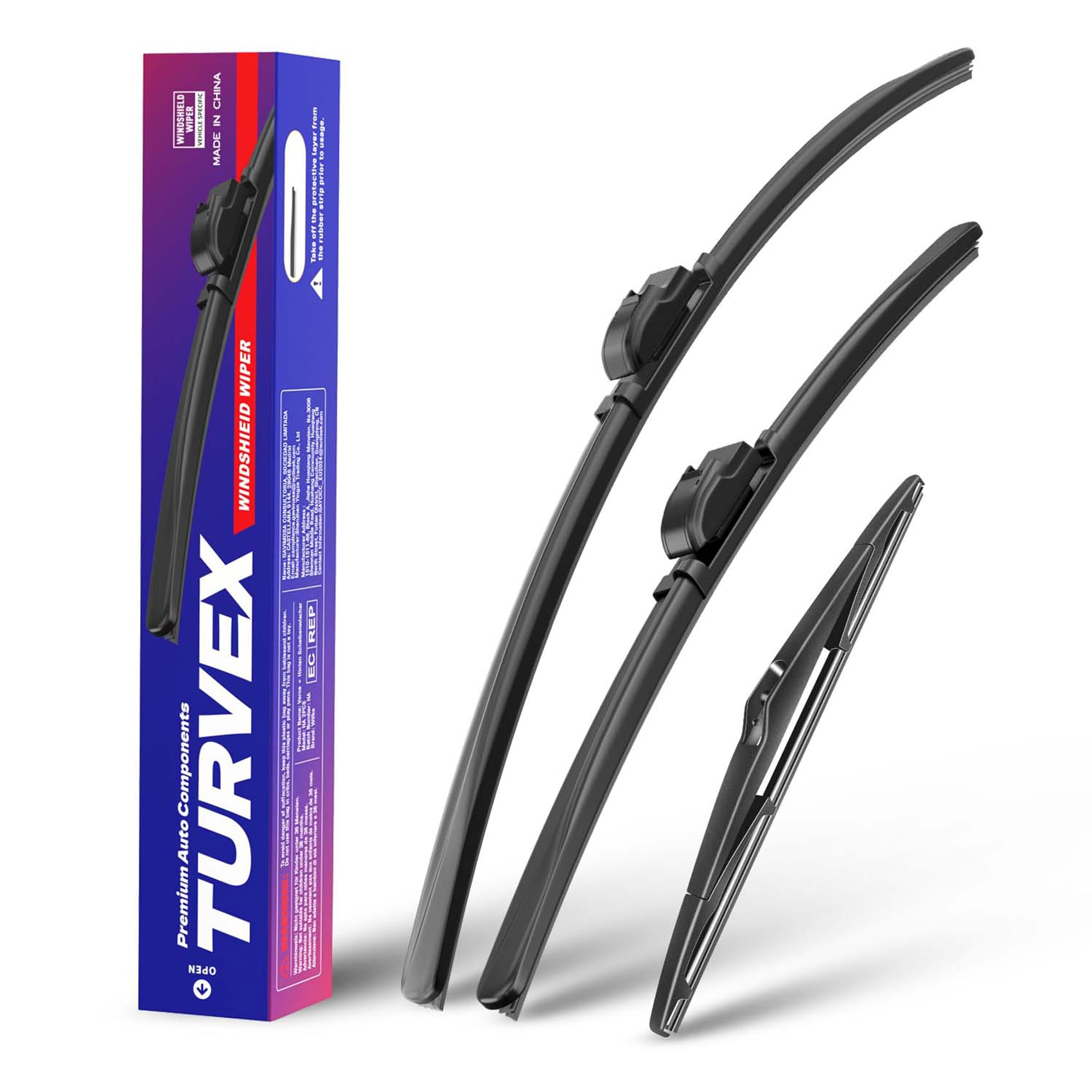 Wiper Blades for Kia CEED MK3 Hatchback Apr 2012 to Apr 2019, Complete Front Window Wiper and Rear Wiper Set, 26" 14" 12" Windscreen Wipers Blade Set - Quiet & Easy Installation (2+1) — view 15