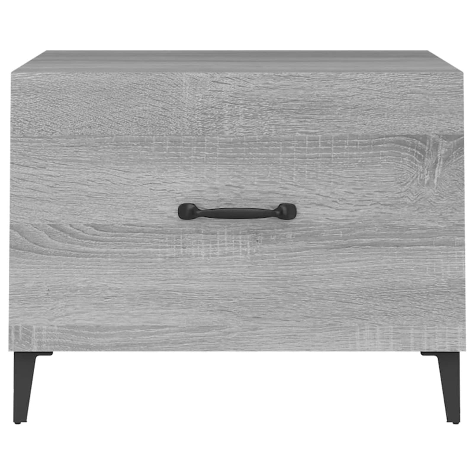 Homgoday Tavolino da caffè con gambe in metallo grigio Sonoma 50 x 50 x 40 cm, tavolino da tè per soggiorno, sala d'accoglienza degli ospiti, camera da letto e mobili da ufficio
