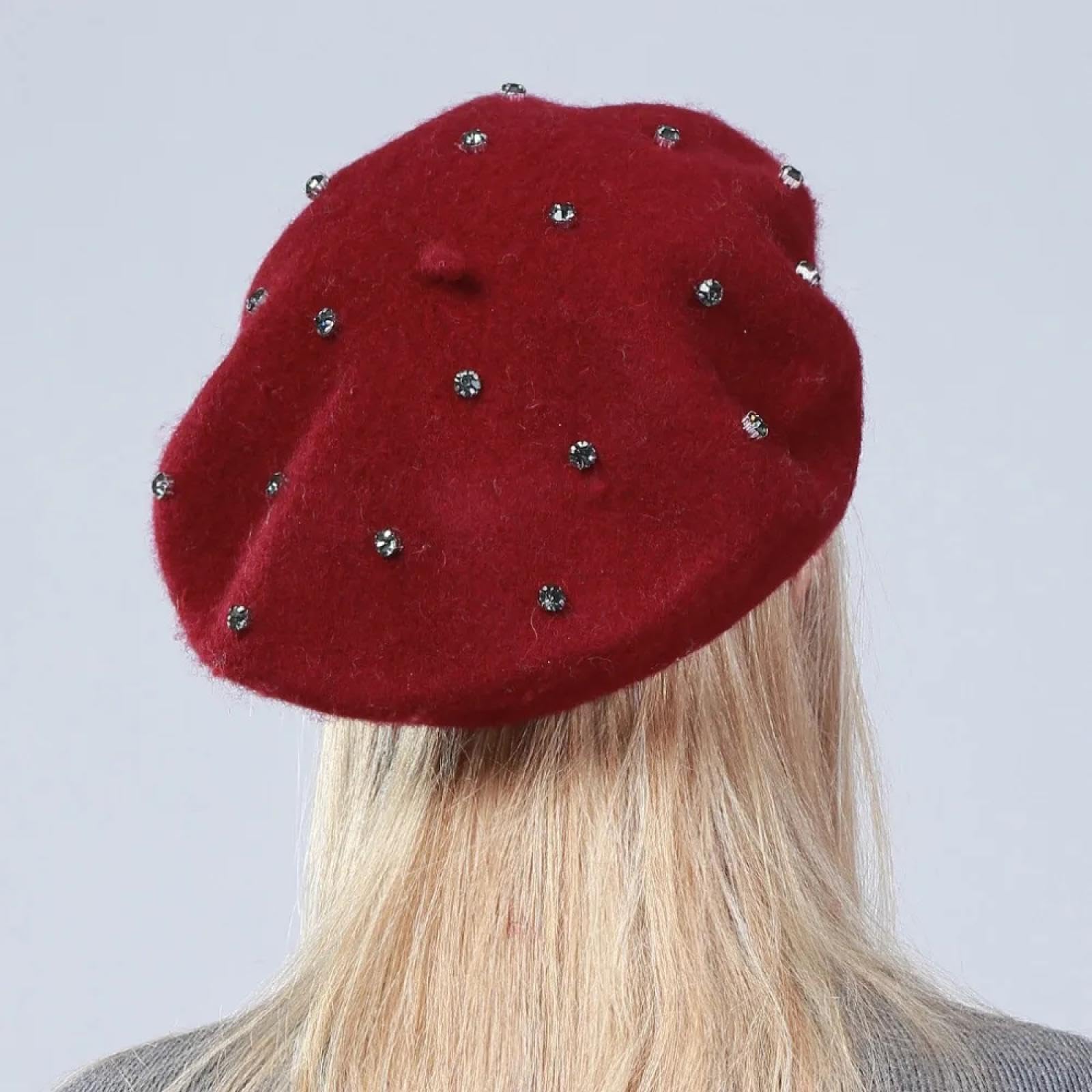 Czapki Czapki Skullies Czapki Beanies Czapka Czapka Jednolity Kolor Dzianinowe Berety Cyrkonie Damska Artysta Czapka Beret