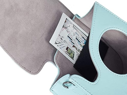 Miniatura 6 de Phetium Funda protectora compatible con cámara de película instantánea Instax Mini 7+ 7s 7c, funda de piel vegana premium con correa extraíble (rosa