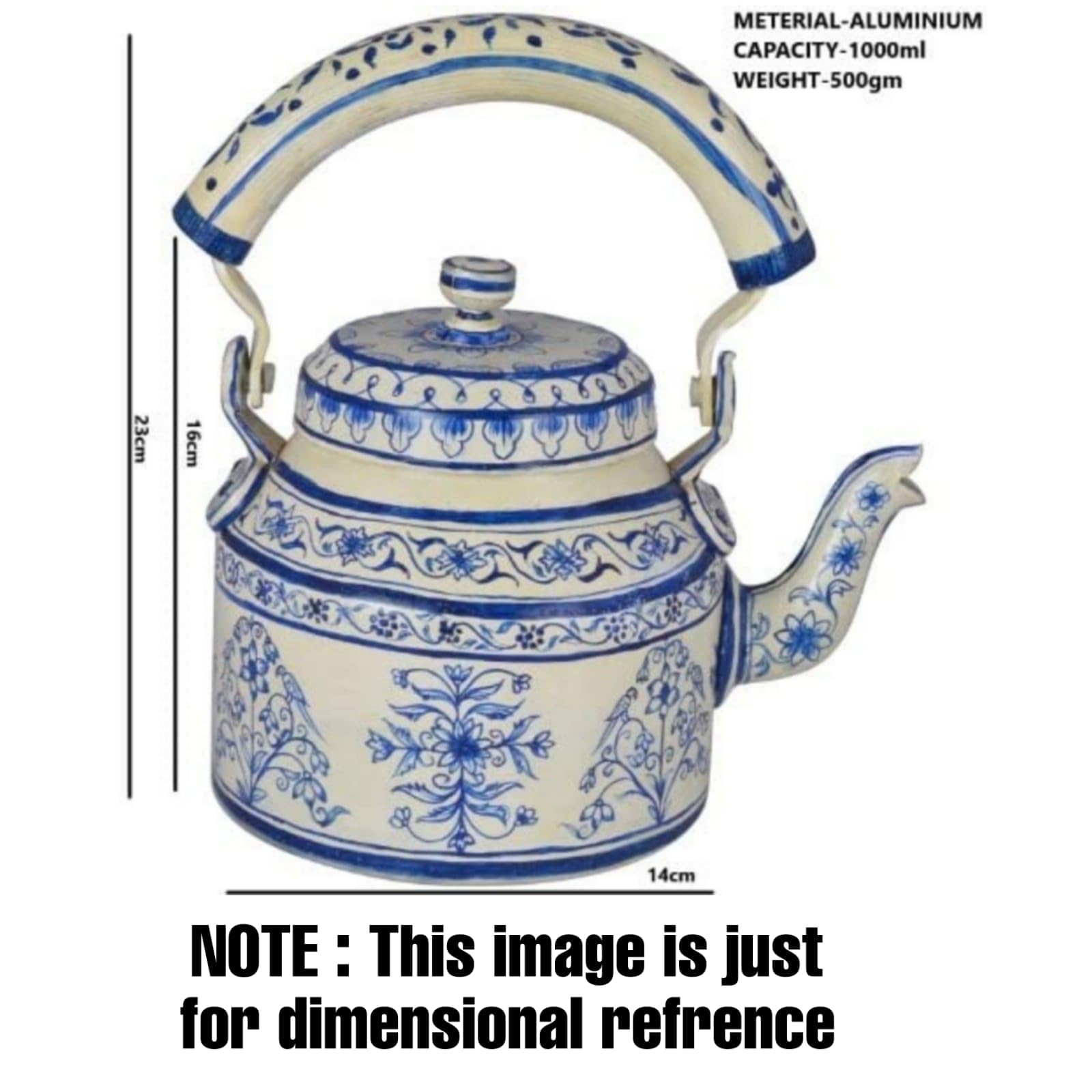 Handpainted Aluminum Tea Kettle - Copper -4