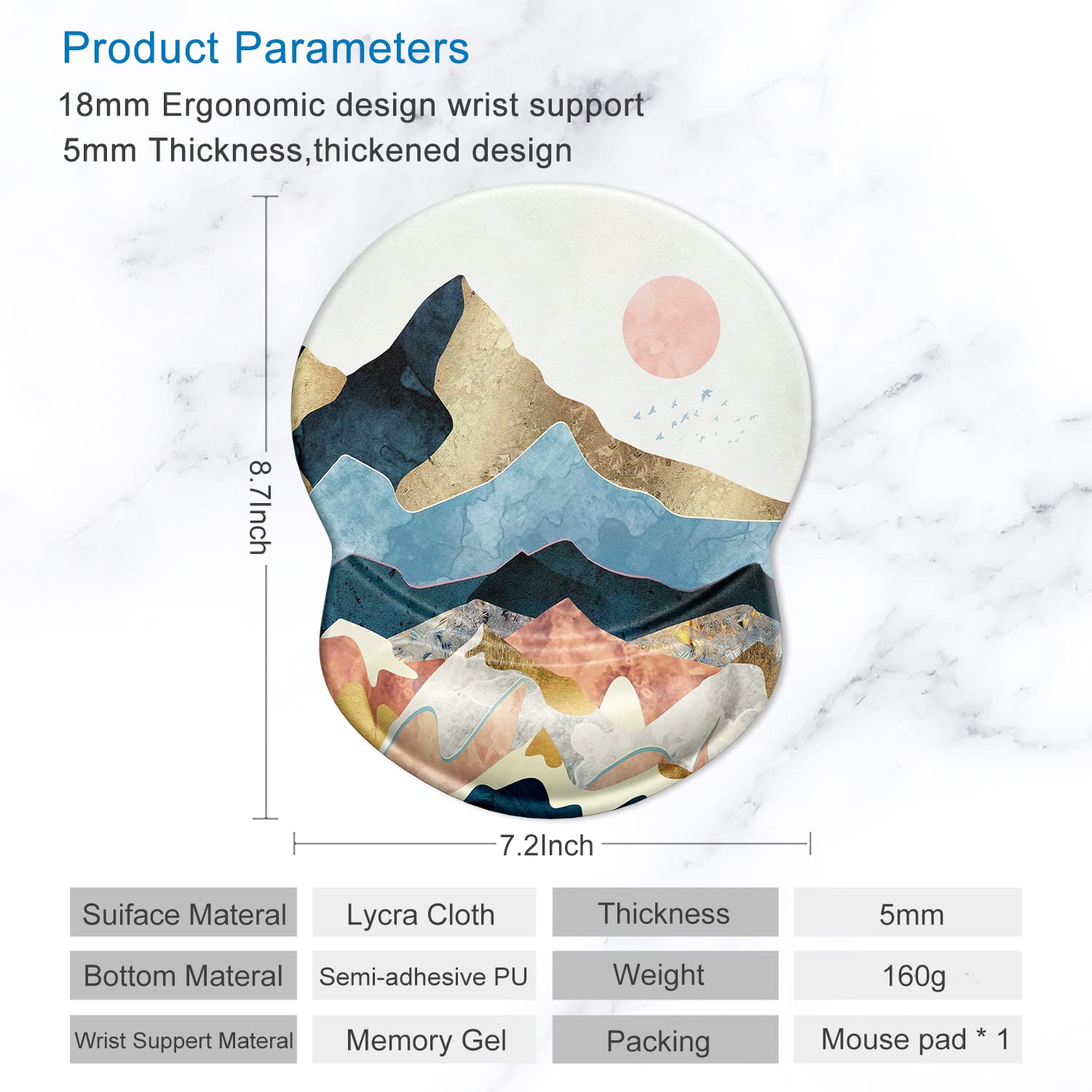 Leshiry Tappetino Mouse Con Supporto In Memory Foam – Forma Elefante, Base Antiscivolo, Ergonomico - 2