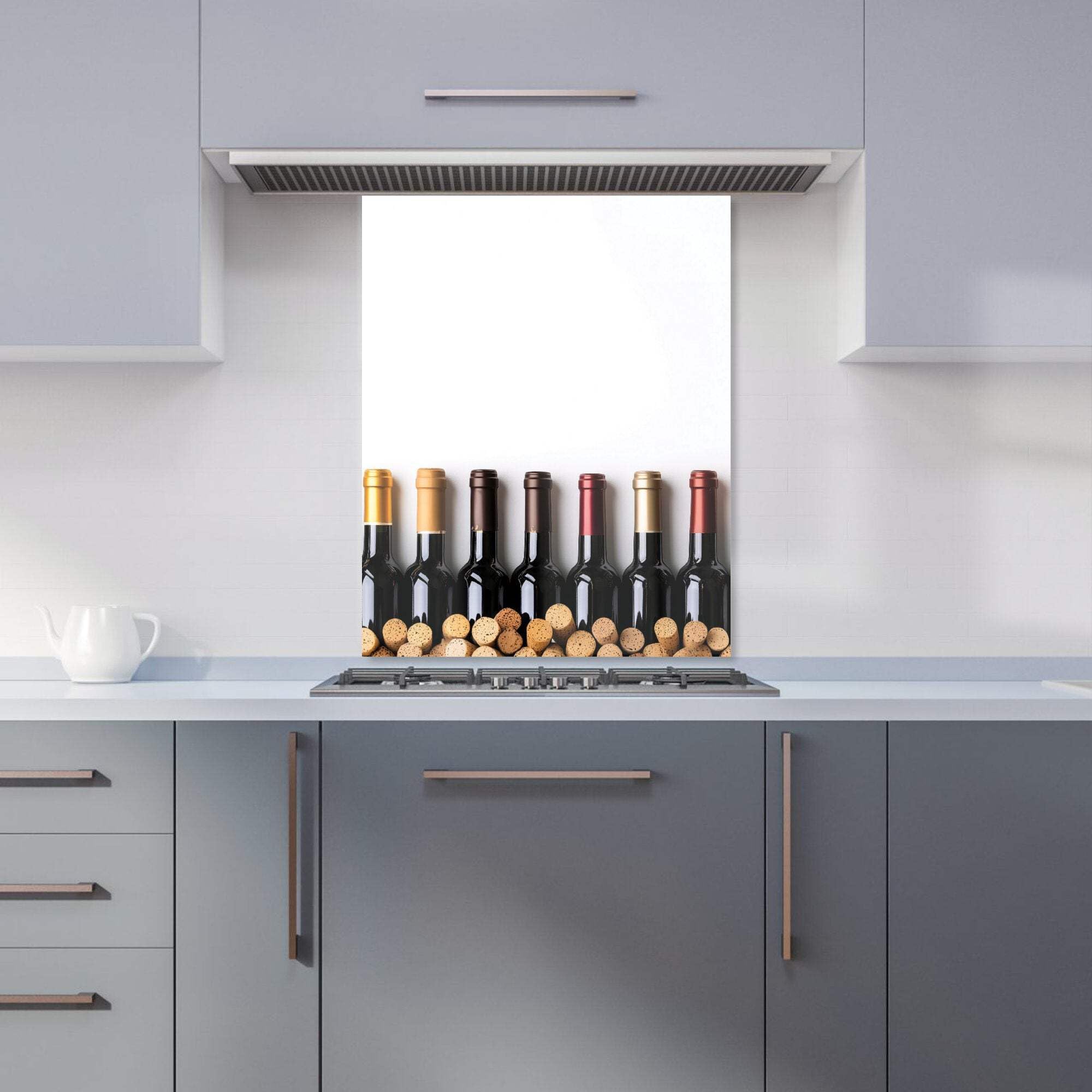 Warren Reed - Designer Premium Wine Bottles In Harmony Kitchen Splashback 6Mm Toughened Glass Kitchen Splashback – Heat Resistant Splashback For Kitchens, Perfect For Cookers And Hobs, Polished Edges
