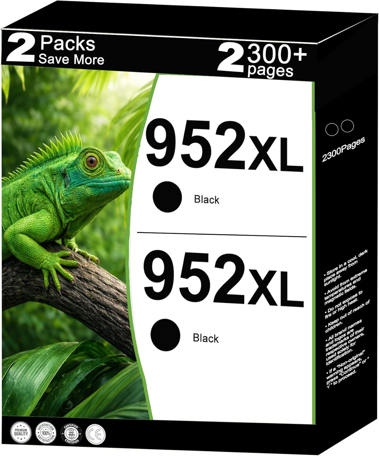 952XL Black Ink Cartridges Replacement for HP 952 XL Compatible for HP952 HP952XL Work with OfficeJet 8702 8210 8715 8740 7720 8730 8216 and Pro 8710 8720 7740 8725 8700 8200 8716 Printers ( 2 PACK )