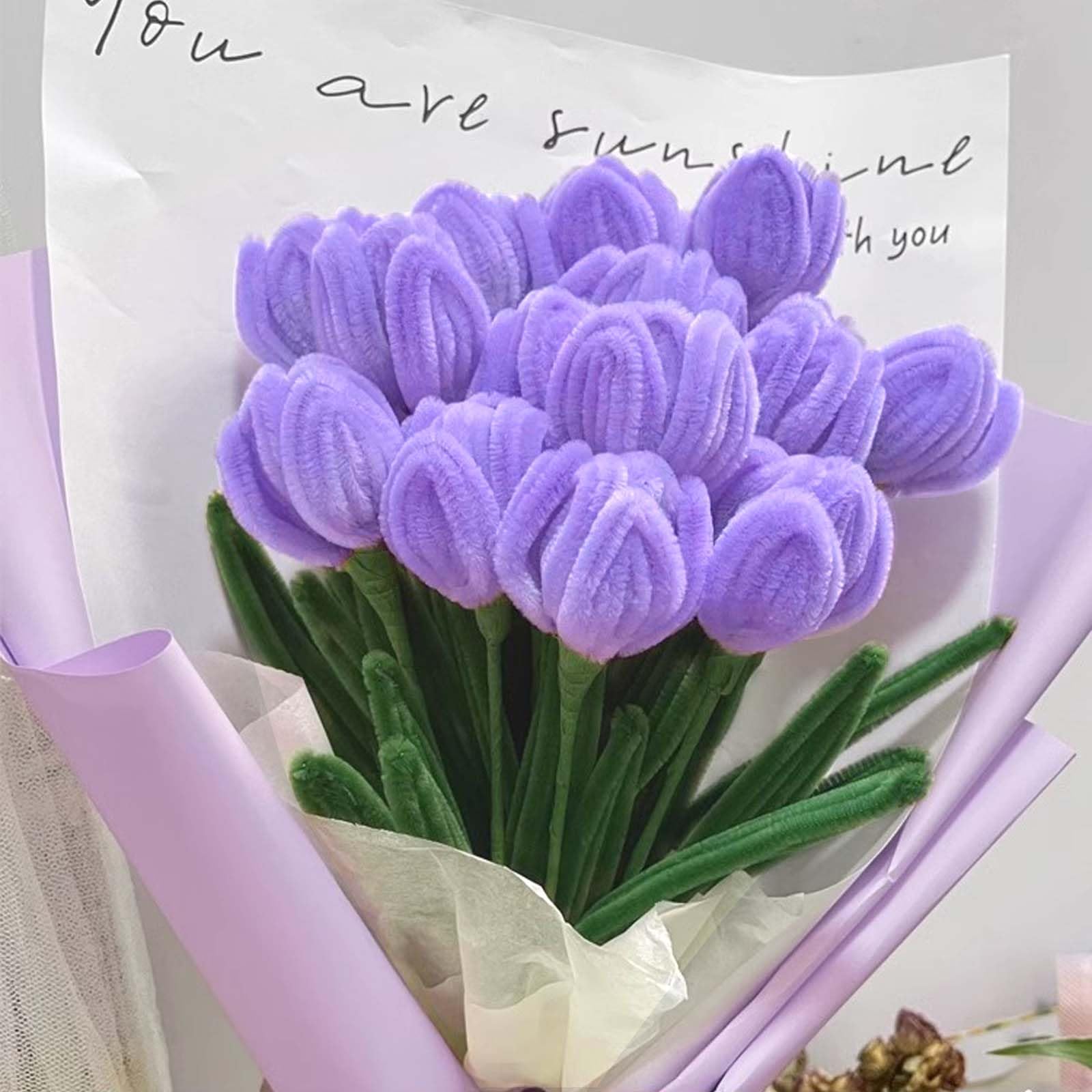 Amazon | 手芸モール チューリップの手芸キット カラーモール 紫+白＋