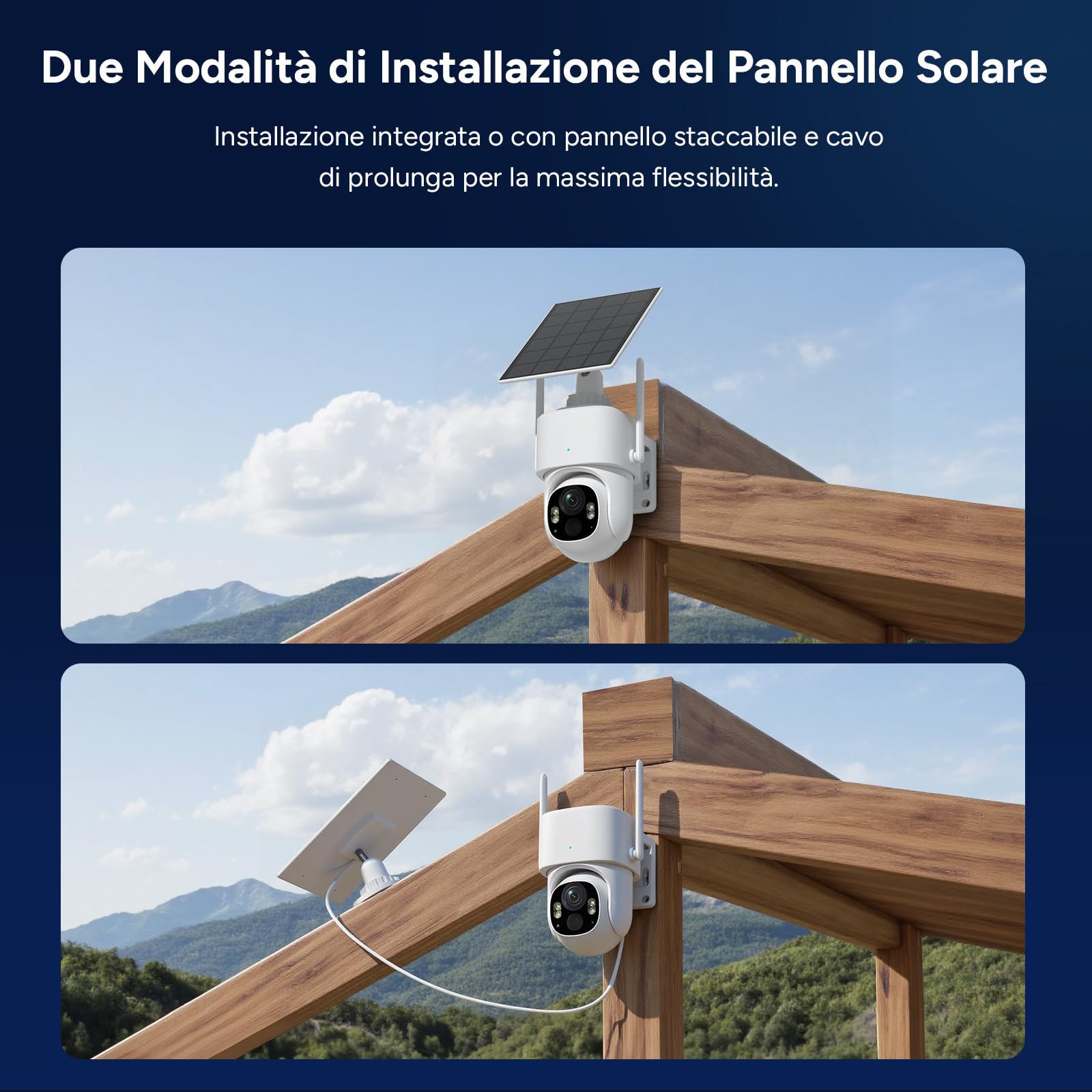 WOOX Telecamera di Sorveglianza Esterna senza WiFi, 2K 3MP Telecamera 4G LTE con Pannello Solare, PTZ 355° e 140°, Visione Notturna a Colori, rilevamento AI, Locale e Cloud (Senza scheda SIM)