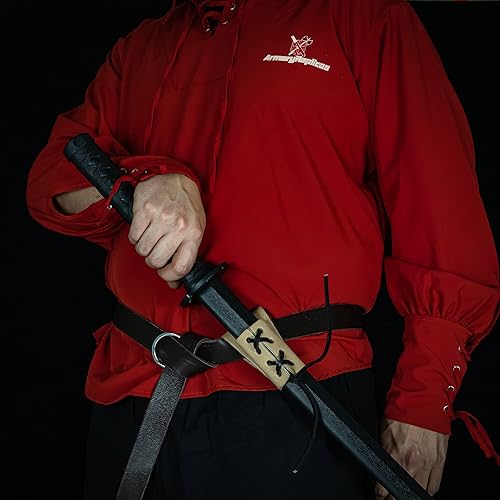 Miniatura 8 de Armory Replicas - Funda de daga de cuero genuino - Rana espada ajustable de inspiración medieval para armas pequeñas