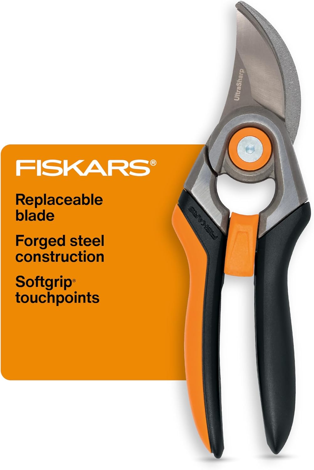 Fiskars Bypass Pruning Shears, 1-Inch Cut Capacity Softgrip Pruner, Forged Steel Replaceable Blade Stays Sharp Through Heavy Use with Rust Resistant, Low-Friction Coating - Thumbnail 4