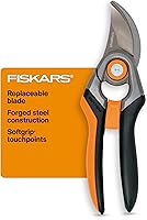 Fiskars Softgrip Bypass Pruning Shears - 1-Inch Cut Capacity, Forged Steel Replaceable Blade, Rust-Resistant for Heavy-Duty Gardening